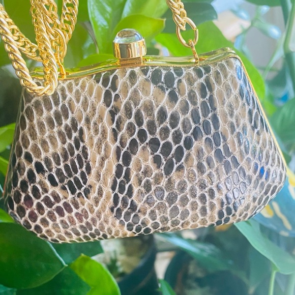 Mini bag / gold plated /faux skin - Picture 10 of 10